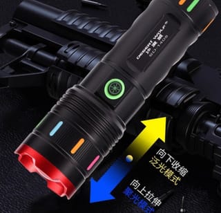 Desert Wolf SD-1405 Rechargeable LED Flashlight – High Power Zoomable Waterproof Torch Light with 18650 Battery 2