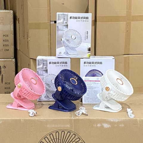 360° Rotating USB Rechargeable Clip Fan | Portable Mini Desk Fan | 5-Speed Silent Cooling Fan with Strong Clip