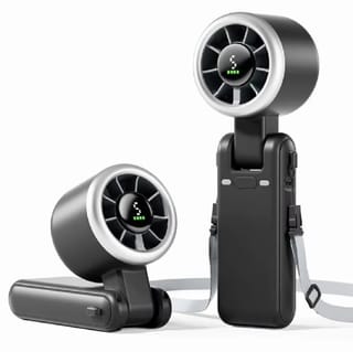 Mini High-Speed Handheld Turbo Fan | Smart Digital Display Rechargeable Portable Neck & Desk Fan | 5 Speed USB Fan 1