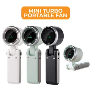 Mini High-Speed Handheld Turbo Fan | Smart Digital Display Rechargeable Portable Neck & Desk Fan | 5 Speed USB Fan 3