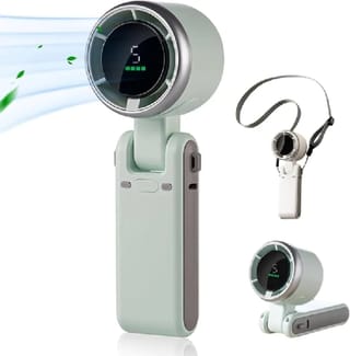 Mini High-Speed Handheld Turbo Fan | Smart Digital Display Rechargeable Portable Neck & Desk Fan | 5 Speed USB Fan 4