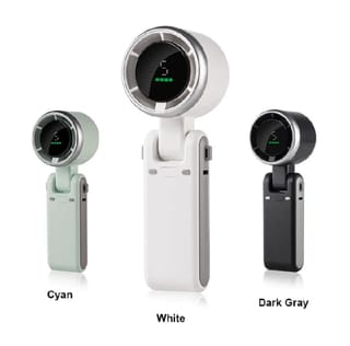 Mini High-Speed Handheld Turbo Fan | Smart Digital Display Rechargeable Portable Neck & Desk Fan | 5 Speed USB Fan 5
