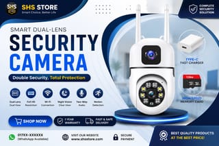 Dual Lens Mini Outdoor WiFi IP Camera – 1080P HD Smart Security Camera 1