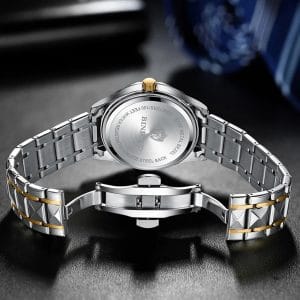 BINBOND 2521 Luxury Brand Luminous Quartz Watch For Men (golden blue) 4