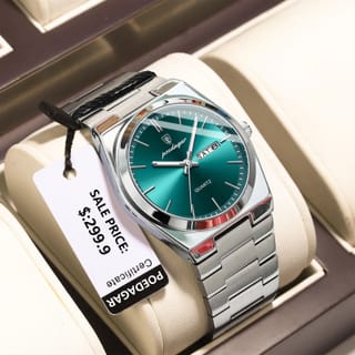 POEDAGAR Premium Men's Stainless Steel Quartz Wrist Watch 5