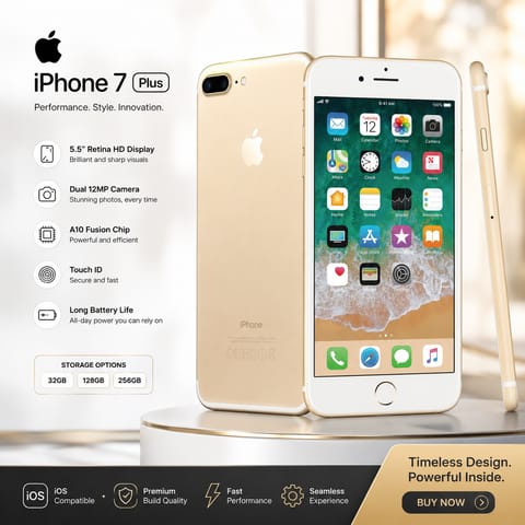 Apple iPhone 7 Plus  – 5.5" Retina HD Display | Dual 12MP Camera | A10 Fusion Chip