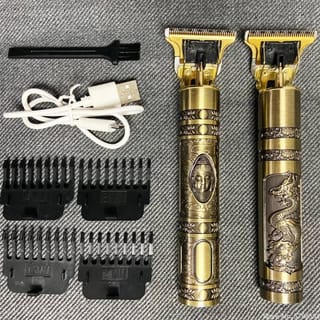 T9 Hair Cutting Trimmer Premium Vintage Hair Cutting Machine for Men – Rechargeable Metal Trimmer, 4 Guide Combs 4