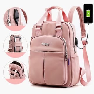 New leisure nylon ladies CHINA Bagpack (Pink) Code : 7242 1