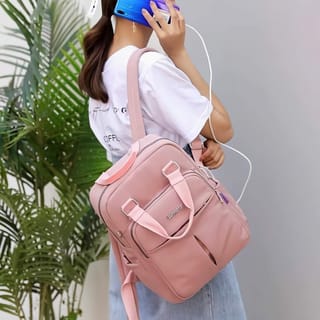 New leisure nylon ladies CHINA Bagpack (Pink) Code : 7242 2