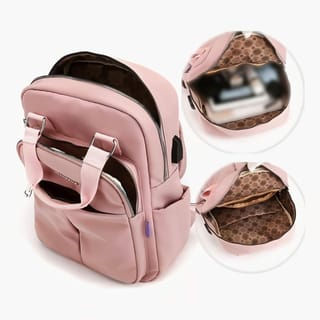 New leisure nylon ladies CHINA Bagpack (Pink) Code : 7242 3