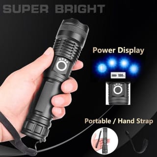 Rechargeable Zoom LED Flashlight USB Torch Light – With Battery 5