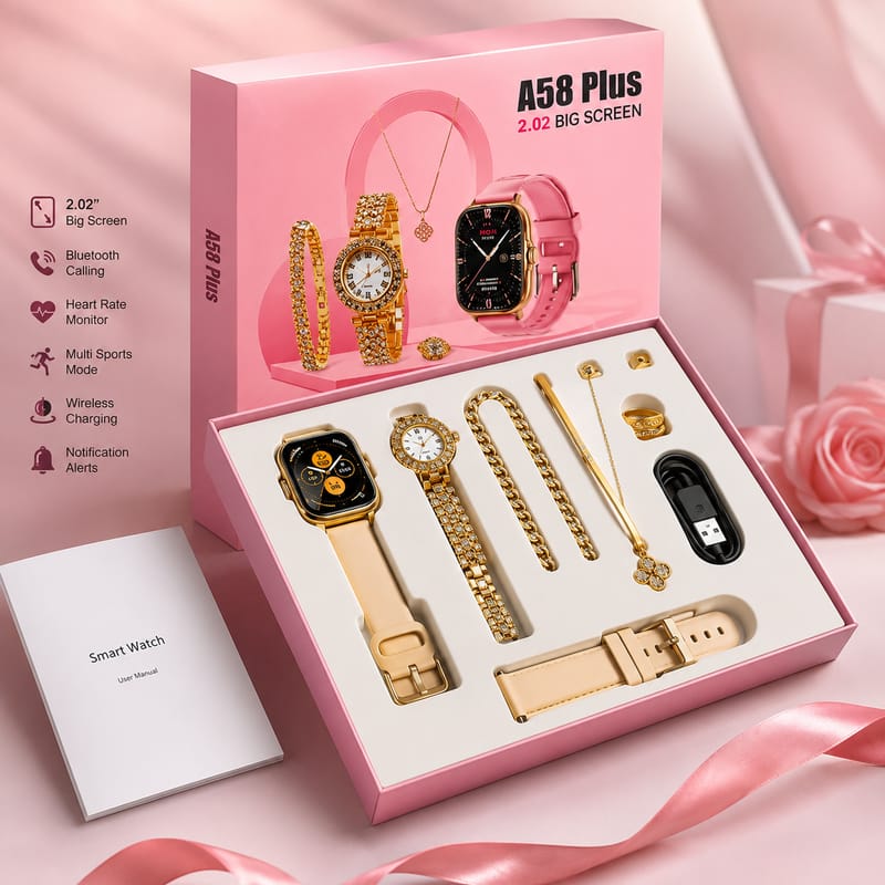 A58 Plus Smartwatch 𝗦𝗽𝗲𝗰𝗶𝗮𝗹 𝗚𝗶𝗳𝘁𝗶𝗻𝗴 𝗯𝗼𝘅 ⌚⌚⌚