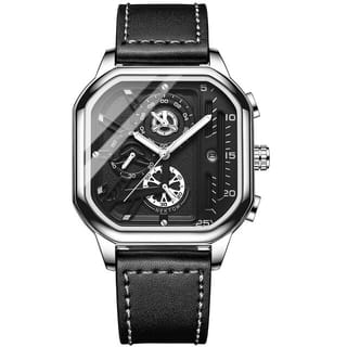 Trsoye Fashionable Black leather belt wrist Watch 2