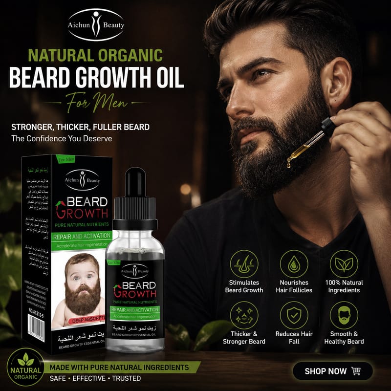 Natural Organic Beard Growth Oil For Men দাঁড়ি গজানো তেল