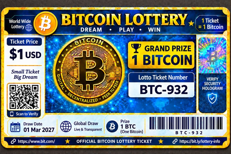 Bitcoin Lottery ticket (Grand Prize 1 Bitcoin