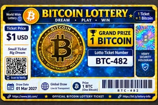 Bitcoin Lottery ticket (Grand Prize 1 Bitcoin 5