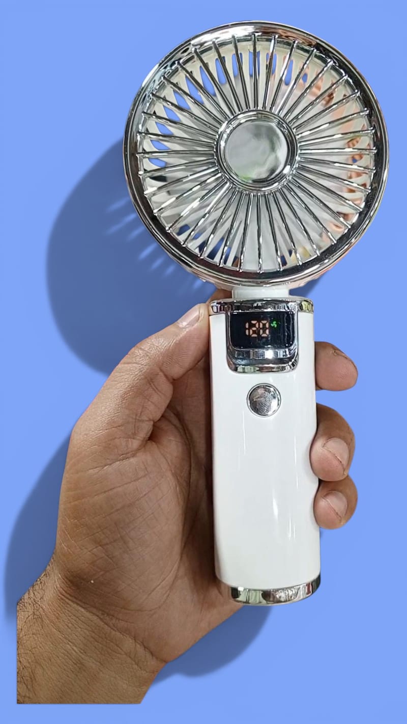 Rechargeable Handheld Mini Fan with Digital Display