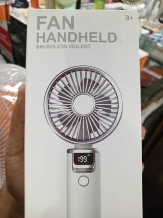 Rechargeable Handheld Mini Fan with Digital Display 2