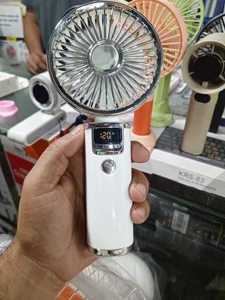 Rechargeable Handheld Mini Fan with Digital Display 3