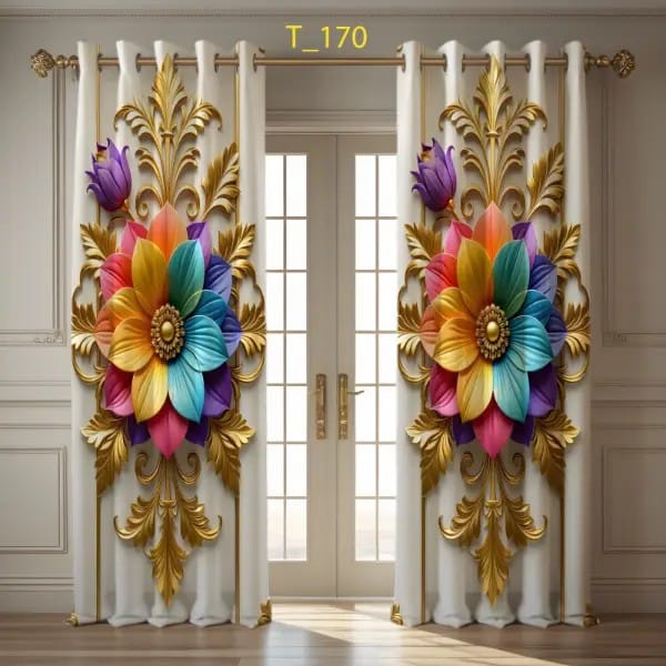 3D প্রিন্ট প্রিমিয়াম পর্দা 2 Piece 3D Print Premium curtain 2