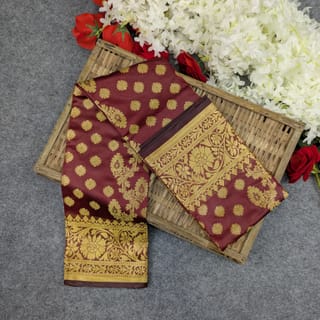 Premium Silk Katan Saree Combo Set - Maroon 4