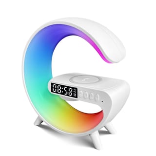 Smart Table Lamp with Wireless Charger, App Control,Sunrise WakeUp Light, RGB Lamp, Clock, Alarm, Mini Bluetooth Speaker, Dimmable Night Light Lamp Alarm Clock G63 3