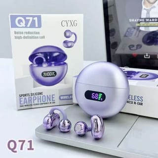  Q71 Wireless Earbuds With Digital Display Ear clip    1