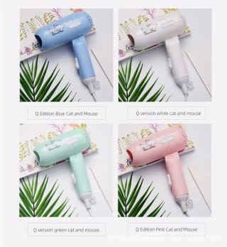 Cartoon Fashion Hair Dryer for Children/Students/Dormitories/Travel Portable Foldable 2-speed Home Hair Dryer 3