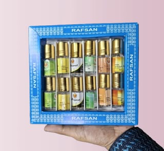 12 pieces halal attar/12 pcs Attar Combo Pack/perfume Ator /Ayna Ator-(3ml each bottle) (MAGNET,KACHA BELI,SHAHI DARBAR,BOKUL FUL,ROJONI GANDHA,GULE LALA 2