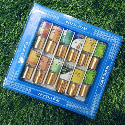 12 pieces halal attar/12 pcs Attar Combo Pack/perfume Ator /Ayna Ator-(3ml each bottle) (MAGNET,KACHA BELI,SHAHI DARBAR,BOKUL FUL,ROJONI GANDHA,GULE LALA