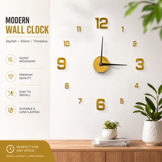 3D DIY Frameless Wall Clock 1
