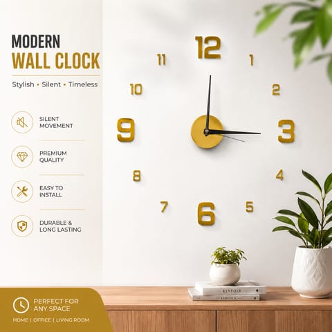 3D DIY Frameless Wall Clock
