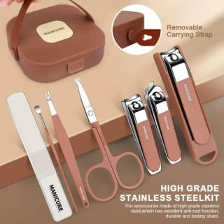Premium 8-Piece Manicure and Pedicure Set | Stainless Steel Nail Clippers & Grooming Kit with Elegant Portable Travel Case 3