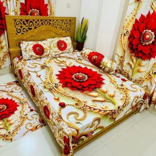Water Proof China Premium 3D Design Bed Sheet King Size (7.8ft/6.8ft) 2