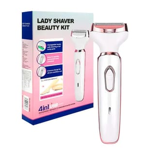 4-in-1 Rechargeable Lady Shaver & Hair Removal Beauty Kit for Women | Painless Electric Razor, Eyebrow, Nose & Body Hair Trimmer (USB Charging) 3