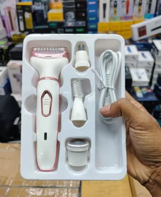 4-in-1 Rechargeable Lady Shaver & Hair Removal Beauty Kit for Women | Painless Electric Razor, Eyebrow, Nose & Body Hair Trimmer (USB Charging) 5