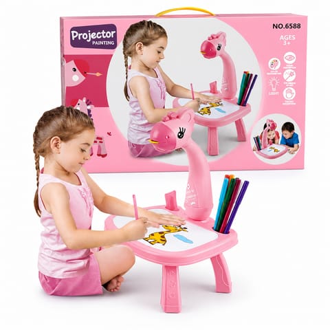 Little Hands Drawing Projector Table for Kids | Trace & Draw Educational Art Toy with Light | Safe ABS Doodle Board for Toddlers, Boys & Girls