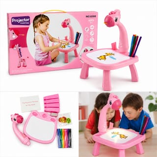 Little Hands Drawing Projector Table for Kids | Trace & Draw Educational Art Toy with Light | Safe ABS Doodle Board for Toddlers, Boys & Girls 4