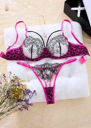 Black leopard print sexy lingerie set – see-through bra set – fashionable women’s lingerie-exquisite intimate underwear 3