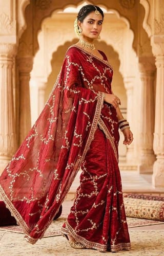 Indian Georgette Sharee with Blouse Piece 1
