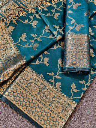 সফট সিল্ক কাশ্মেরী কাতান শাড়ি 1