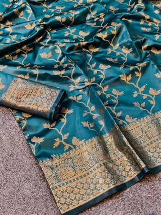 সফট সিল্ক কাশ্মেরী কাতান শাড়ি 3