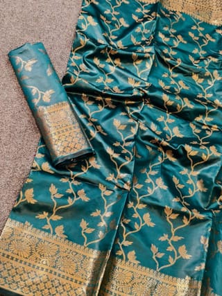 সফট সিল্ক কাশ্মেরী কাতান শাড়ি 4
