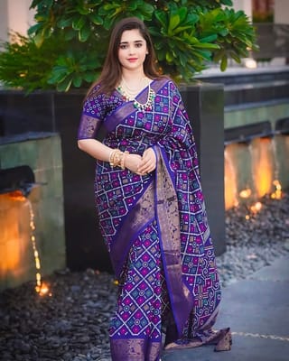 Half Silk Saree with Blouse Piece 3