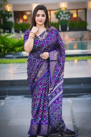 Half Silk Saree with Blouse Piece 4