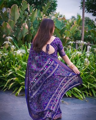 Half Silk Saree with Blouse Piece 5