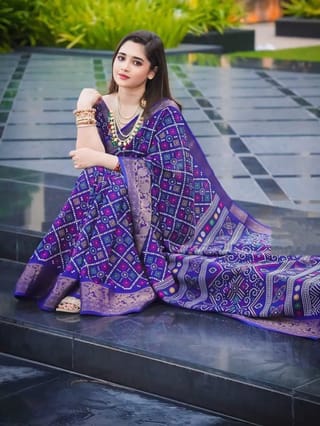 Half Silk Saree with Blouse Piece 1