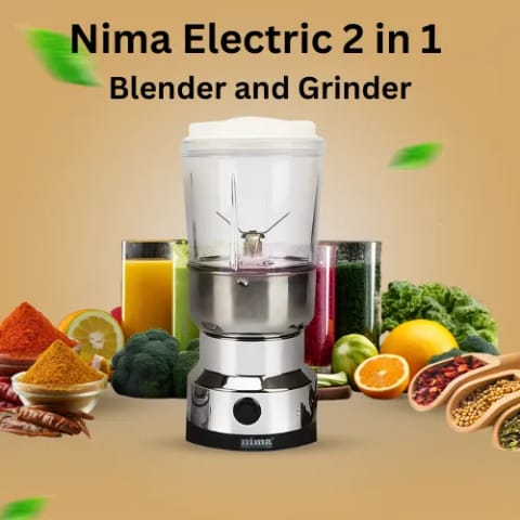 2 in 1 Electric Blender | Coffee Grinder | Juice Blender | Stainless Steel Bowl | 2550W High Power Grinder- Nima Japan NM-8400 