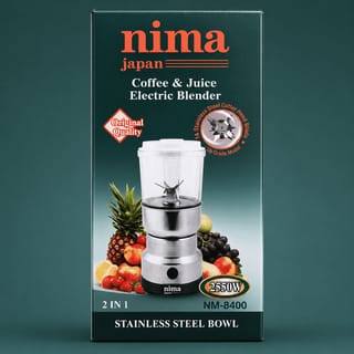 2 in 1 Electric Blender | Coffee Grinder | Juice Blender | Stainless Steel Bowl | 2550W High Power Grinder- Nima Japan NM-8400  5