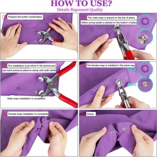 Hand Pressure Pliers For Prong Snap Button (FREE 100 BUTTON) 4